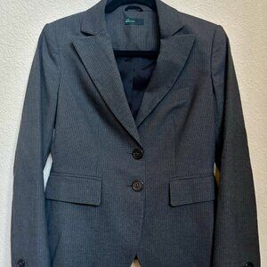 Stile Benetton Women's Blazer Jacket Gray Pinstripe Size 40 (US 4/6) Career Suit